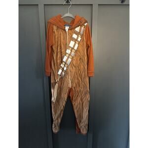 Star Wars Chewbacca Hooded Fleece Union Suit Costume Pajamas Boys Size 6
